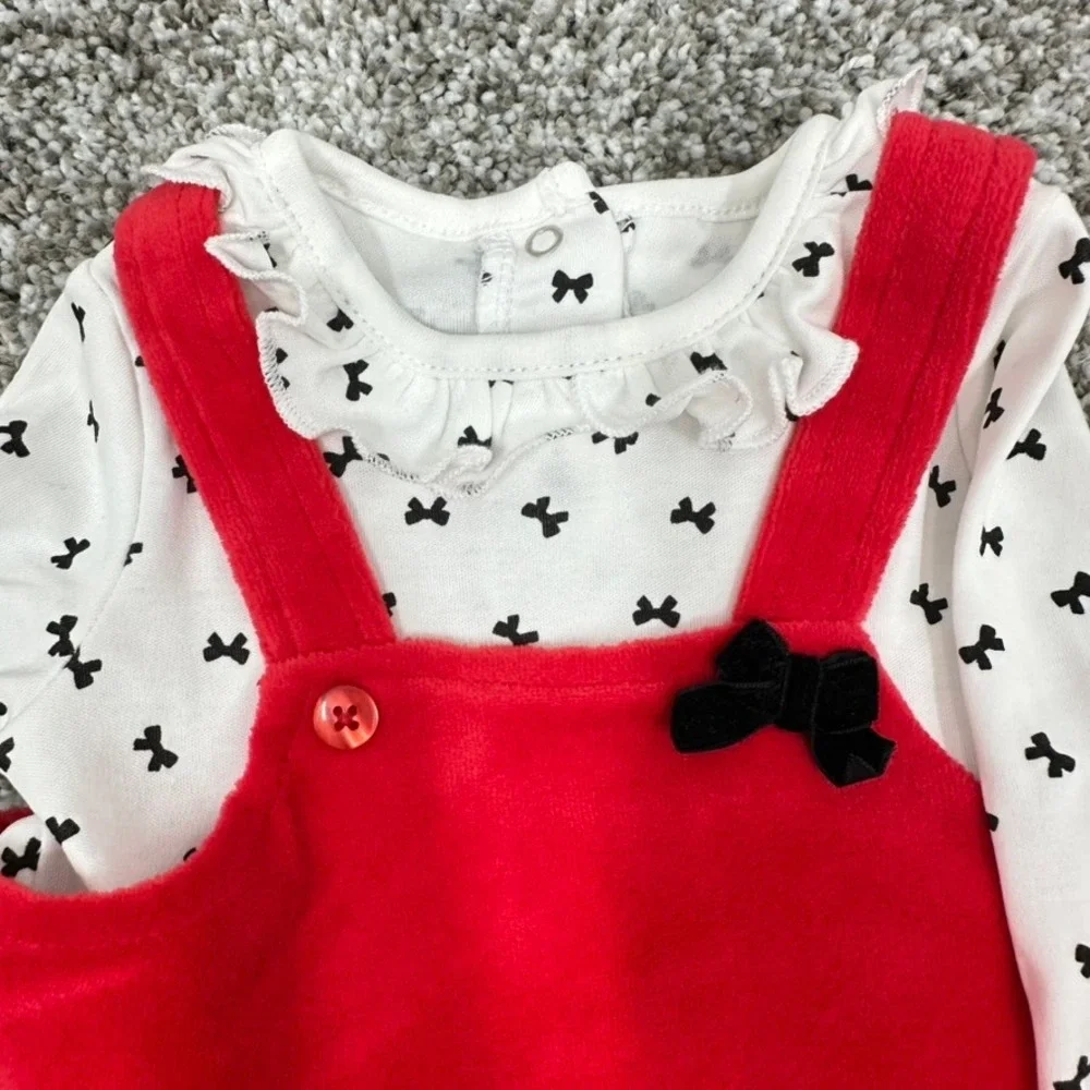 Little Me‎ Festive Roses 6M Red Dress Outfit Set 2PC + Headband - Picture 8 of 9